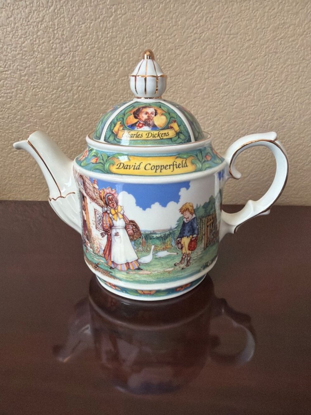 Set of 2 Vintage Sadler England Teapots David Copperfield & Floral Mini Teapot - Picture 6 of 16